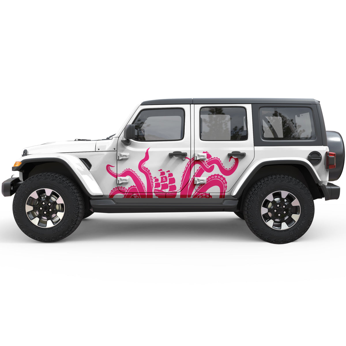 NO SHOES NATION PIRATE WINDOW DECAL HOLOGRAPHIC HOT PINK