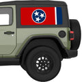 TENNESSEE STATE FLAG QUARTER WINDOW DECAL FITS 2018+ JEEP WRANGLER 2 DOOR HARD TOP JL