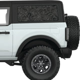 THICK TOPOGRAPHIC MAPPING QUARTER WINDOW DECAL FITS 2021+ FORD BRONCO 2 DOOR HARD TOP