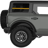 TRANSPARENT AMERICAN FLAG GOLDEN LINE FOR DISPATCH QUARTER WINDOW DECAL FITS 2021+ FORD BRONCO 4 DOOR HARD TOP