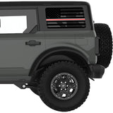 TRANSPARENT AMERICAN FLAG RED AND WHITE LINE FOR NURSES QUARTER WINDOW DECAL FITS 2021+ FORD BRONCO 4 DOOR HARD TOP