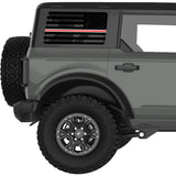 TRANSPARENT AMERICAN FLAG RED AND WHITE LINE FOR NURSES QUARTER WINDOW DECAL FITS 2021+ FORD BRONCO 4 DOOR HARD TOP
