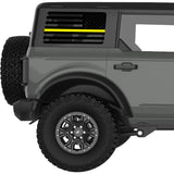 TRANSPARENT AMERICAN FLAG YELLOW LINE FOR SECURITY QUARTER WINDOW DECAL FITS 2021+ FORD BRONCO 4 DOOR HARD TOP