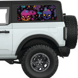 VIBRANT PSYCHEDELIC MUSHROOMS QUARTER WINDOW DECAL FITS 2021+ FORD BRONCO 2 DOOR HARD TOP