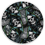 VINTAGE HALLOWEEN PATTERN PEARL  WHITE CARBON FIBER TIRE COVER