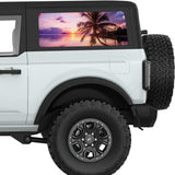VIOLET SUNRISE QUARTER WINDOW DECAL FITS 2021+ FORD BRONCO 2 DOOR HARD TOP