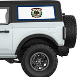 VIRGINIA STATE FLAG QUARTER WINDOW DECAL FITS 2021+ FORD BRONCO 2 DOOR HARD TOP
