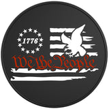 WE THE PEOPLE AMERICAN FLAG 1776 BALD EAGLE BLACK TIRE COVER