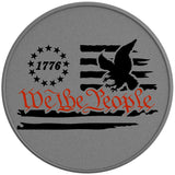 WE THE PEOPLE AMERICAN FLAG 1776 BALD EAGLE SILVER CARBON FIBER TIRE COVER