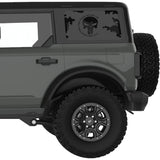 WHEN TYRANNY BECOMES LAW PUNISHER SKULL QUARTER WINDOW DECAL FITS 2021+ FORD BRONCO 4 DOOR HARD TOP