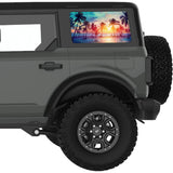 WINDY PALM BEACH SUNSET QUARTER WINDOW DECAL FITS 2021+ FORD BRONCO 4 DOOR HARD TOP