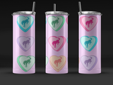 CANDY HEART BRONCO 20 OZ TUMBLER