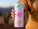 CANDY HEART BRONCO 20 OZ TUMBLER