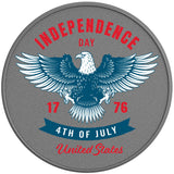4TH JULY INDEPENDENCE DAY EAGLE SILVER CARBON FIBER TIRE COVER