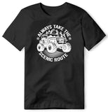 ALWAYS TAKE THE SCENIC ROUTE JEEP BLACK T SHIRT
