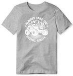 ALWAYS TAKE THE SCENIC ROUTE JEEP GRAY T SHIRT