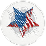 American Army Star Pearl White Carbon Fiber Tire Cover