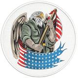 AMERICAN EAGLE ARMY SOLDIER PEARL WHITE CARBON FIBER TIRE COVER