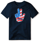 AMERICAN FLAG JEEP WAVE NAVY TSHIRT