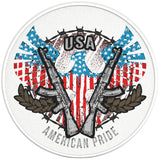 AMERICAN PRIDE EAGLE PEARL WHITE CARBON FIBER TIRE COVER