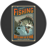 A BAD DAY FISHING BEATS A GOOD DAY OF WORK BLACK CARBON FIBER TIRE COVER