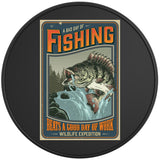 A BAD DAY FISHING BEATS A GOOD DAY OF WORK BLACK TIRE COVER