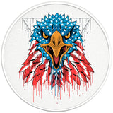 BALD EAGLE HEAD PEARL WHITE CARBON FIBER TIRE COVER