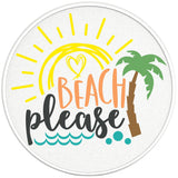 BEACH PLEASE PEARL WHITE CARBON FIBER TIRE COVER