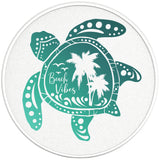 BEACH VIBES SEA TURTLE PEARL  WHITE CARBON FIBER TIRE COVER