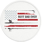 BEST FISHING DAD EVER PEARL WHITE CARBON FIBER TIRE COVER