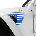 BLUE WHITE WITH RED LINE US FLAG FENDER VENT DECAL FITS 2018+ JEEP WRANGLER & GLADIATOR DRIVER SIDE
