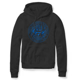 BRONCO CIRCLE ART BLACK HOODIE FOREST VELOCITY