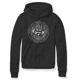 BRONCO CIRCLE ART BLACK HOODIE WHITE