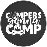 CAMPERS GONNA CAMP BLACK CARBON FIBER TIRE COVER