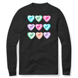 CANDY HEARTS BLACK SWEATSHIRT