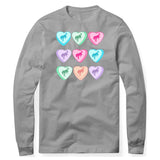 CANDY HEARTS GRAY SWEATSHIRT
