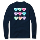 CANDY HEARTS NAVY SWEATSHIRT