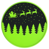 Christmas Scene Neon Green Tire Cover