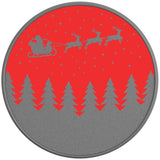 Christmas Scene Silver Carbon Fiber Tire Cover
