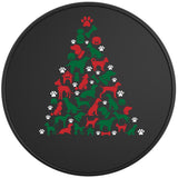 Christmas Tree Dogs Black Tire Cover
