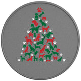 Christmas Tree Dogs Silver Carbon Fiber Tire Cover