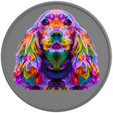COLORFUL COCKER SPANIEL SILVER CARBON FIBER TIRE COVER