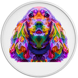 COLORFUL COCKER SPANIEL WHITE TIRE COVER