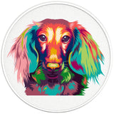 COLORFUL DACHSHUND PAERL WHITE CARBON FIBER TIRE COVER