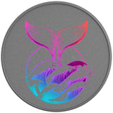 COLORFUL WHALE TAIL SILVER CARBON FIBER VINYL