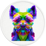 COLORFUL YORKSHIRE TERRIER PAERL WHITE CARBON FIBER TIRE COVER