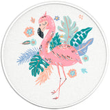 CUTE FLAMINGO PEARL  WHITE CARBON FIBER TIRE COVER