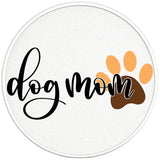 DOG MOM PAERL WHITE CARBON FIBER TIRE COVER