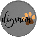 DOG MOM SILVER CARBON FIBER TIRE COVER