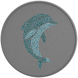 DOLPHIN SEA CREATURE SILVER CARBON FIBER VINYL